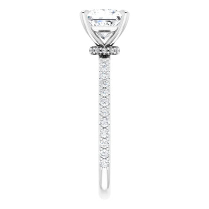 Princess White Gold Claw Set Style Engagement Ring 