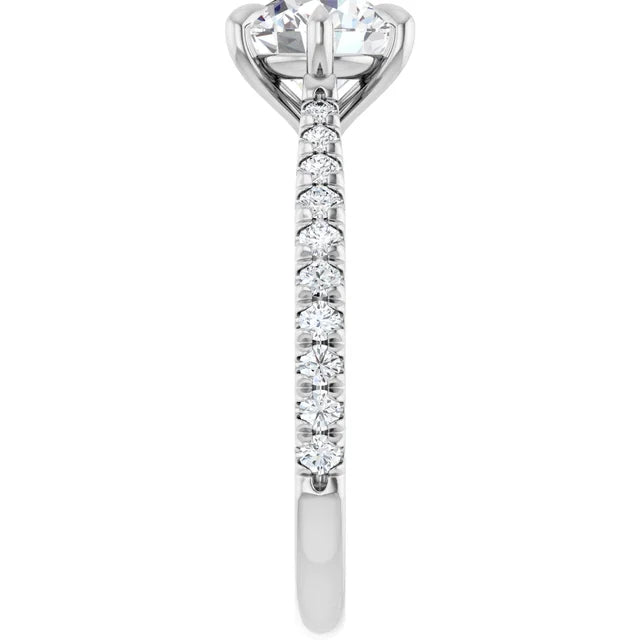 Round Brilliant White Gold Claw Set Style Engagement Ring