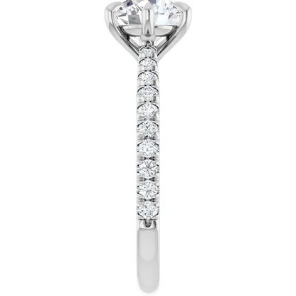 Round Brilliant White Gold Claw Set Style Engagement Ring