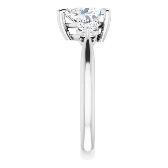 Heart White Gold Accent Engagement Ring