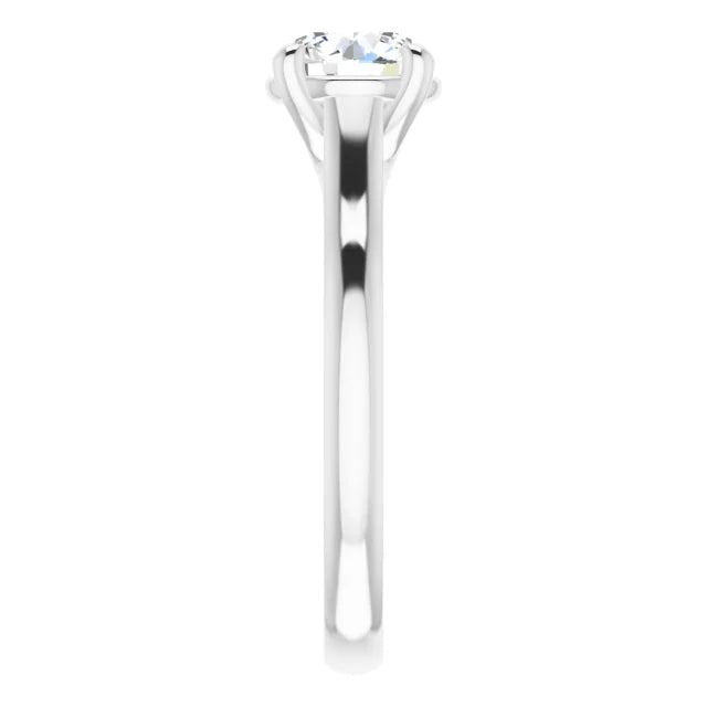 Four Claw Round Brilliant White Gold Solitaire Lab Diamond Engagement Ring