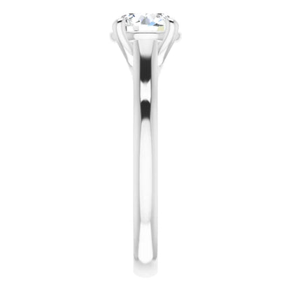 Four Claw Round Brilliant White Gold Solitaire Lab Diamond Engagement Ring
