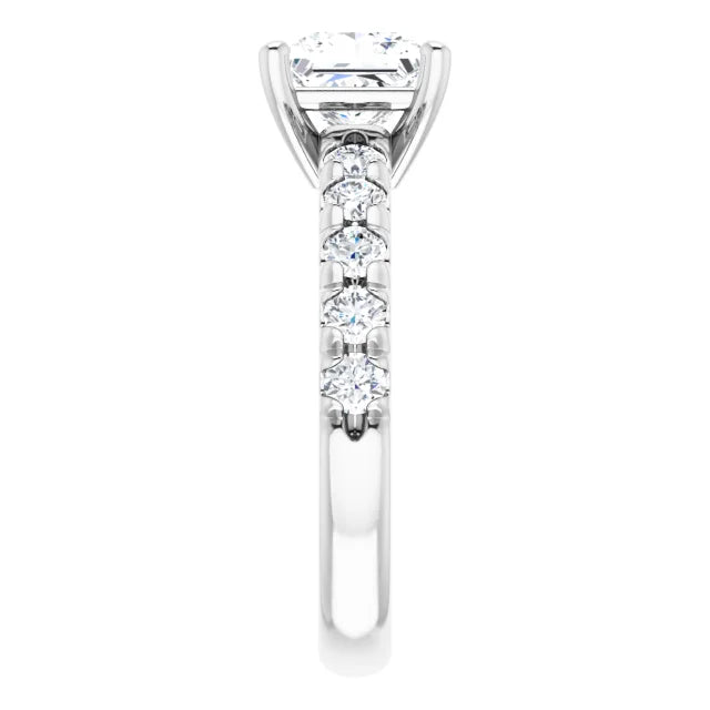Princess White Gold Four Claw Set Style Engagement Ring
