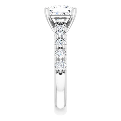 Princess White Gold Four Claw Set Style Engagement Ring