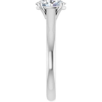Four Claw Oval Solitaire Engagement Ring