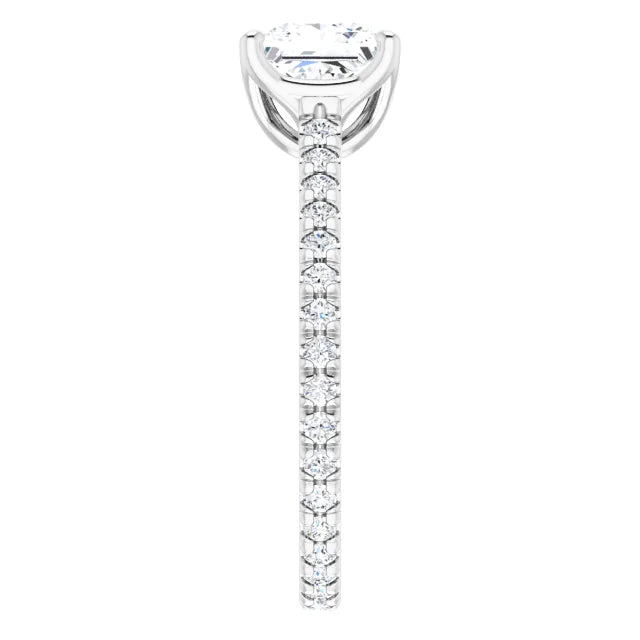 Princess White Gold Claw Set Eternity Style Engagement Ring