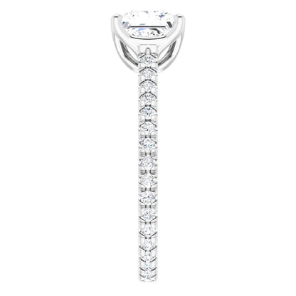 Princess White Gold Claw Set Eternity Style Engagement Ring