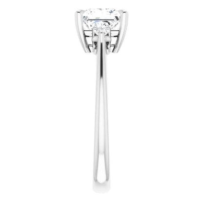 Princess White Gold Accent Engagement Ring