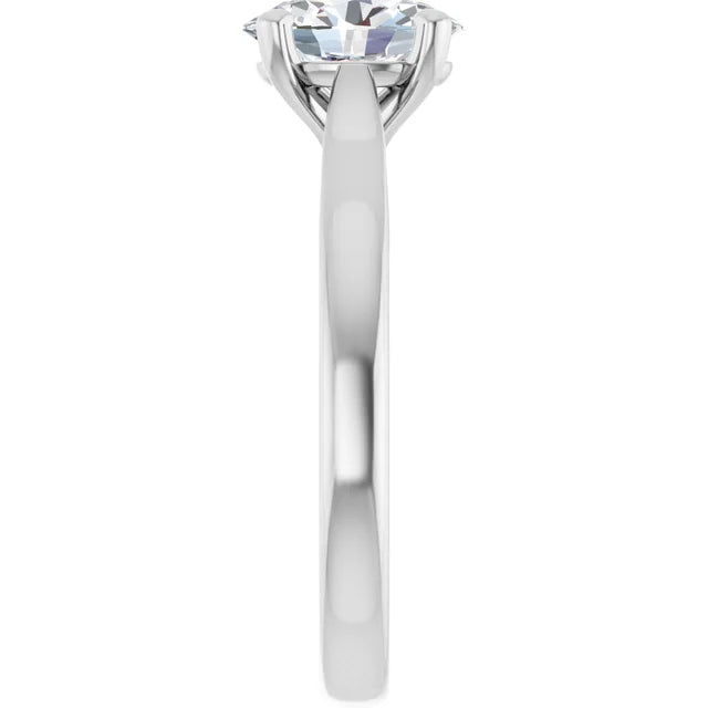 Four Claw White Gold Oval Solitaire Engagement Ring