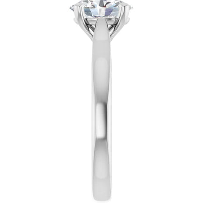 Four Claw White Gold Oval Solitaire Engagement Ring