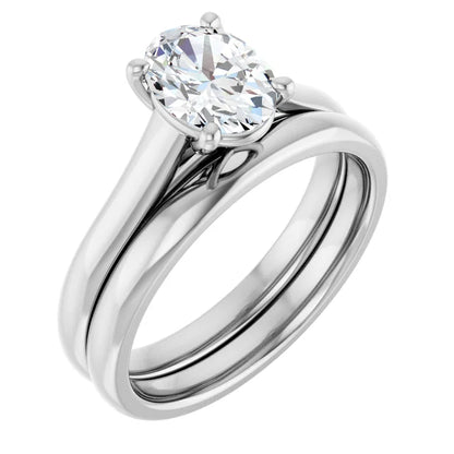 Four Claw Oval Solitaire Engagement Ring