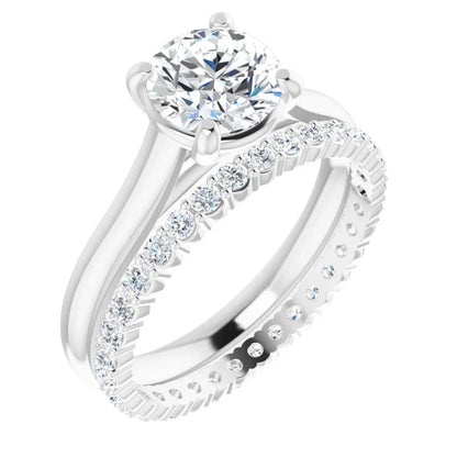 Four Claw Round Brilliant White Gold Solitaire Lab Diamond Engagement Ring