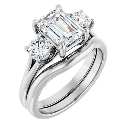 Emerald White Gold Accent Engagement Ring