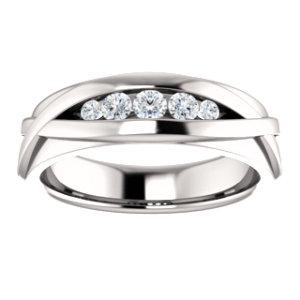 Men's Diamond Wedding Band - I Heart Moissanites