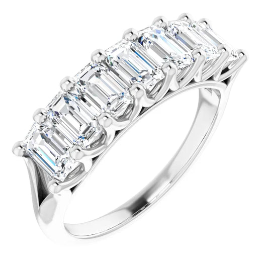 Seven Stone Emerald Cut Anniversary Band