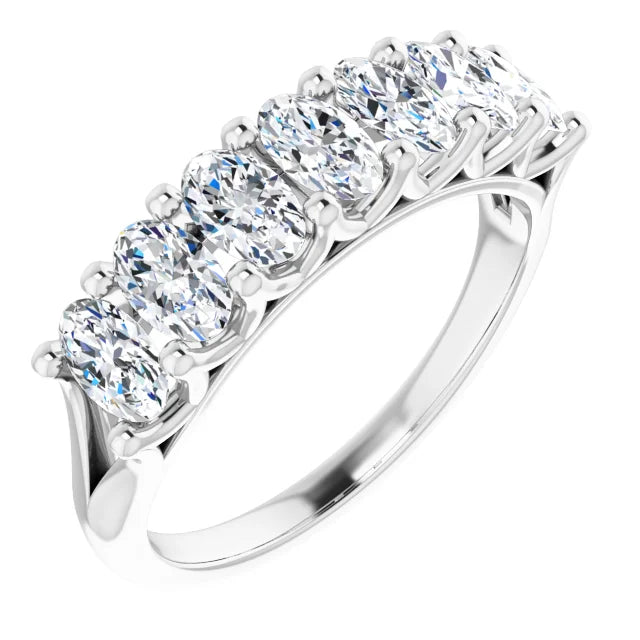 Seven Stone Oval Cut Anniversary Band