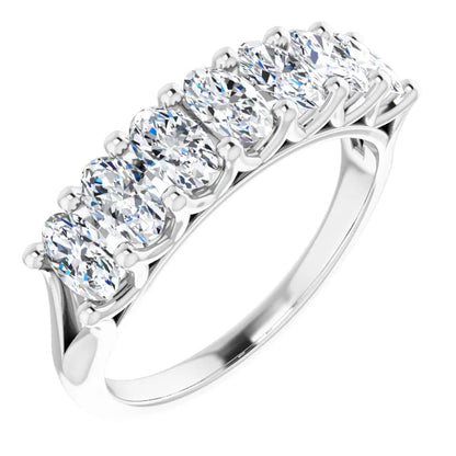 Seven Stone Oval Cut Anniversary Band
