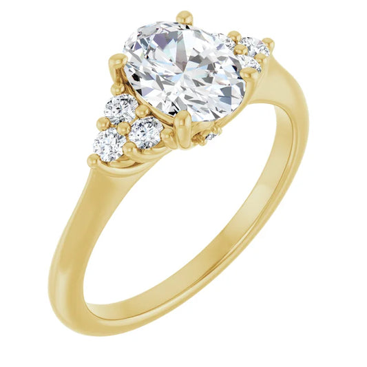 2.50ct Oval Moissanite Antique Accent Engagement Ring