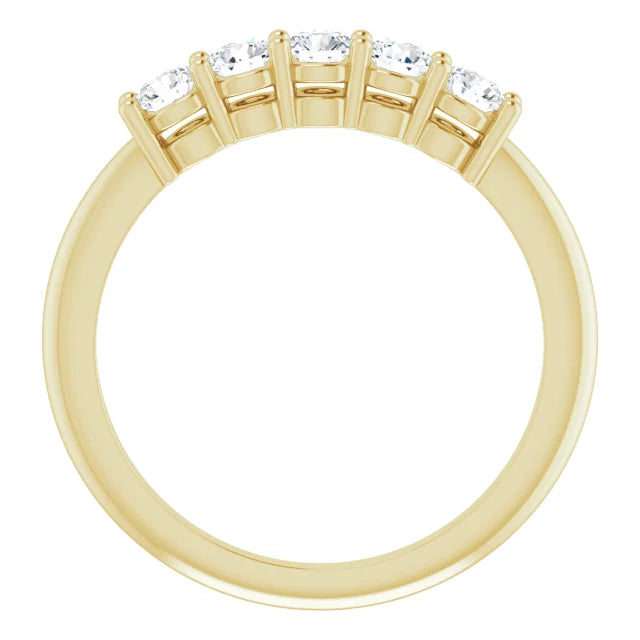 Five Stone Round Brilliant Anniversary Band