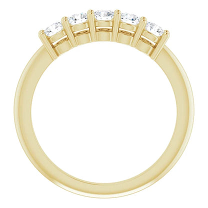 Five Stone Round Brilliant Anniversary Band