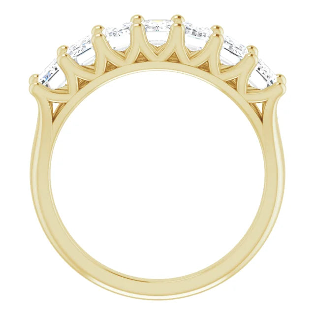 Seven Stone Emerald Cut Anniversary Band