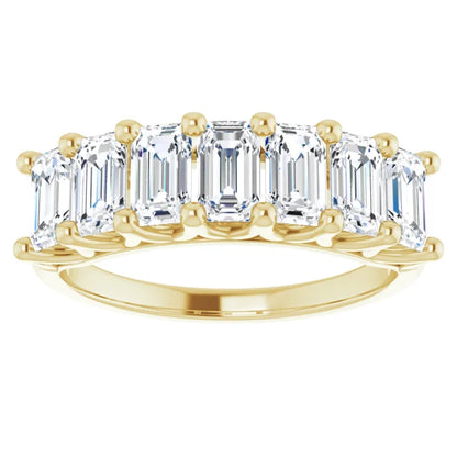 Seven Stone Emerald Cut Anniversary Band