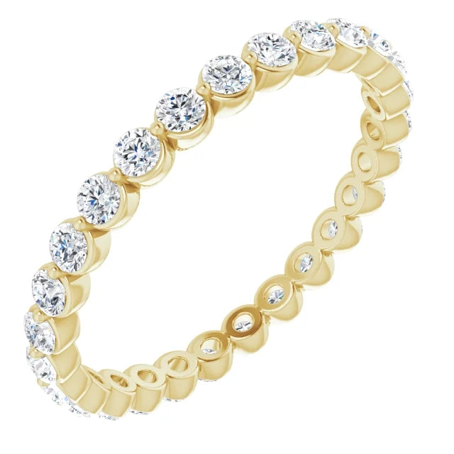 Round Brilliant Moissanite Eternity Band