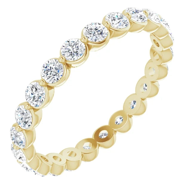 Round Brilliant Moissanite Eternity Band - I Heart Moissanites