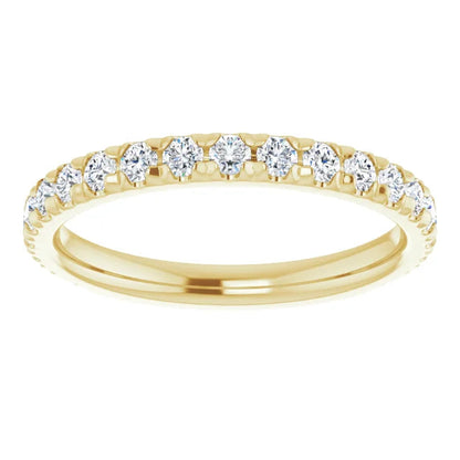 Round Brilliant French Set Wedding Band