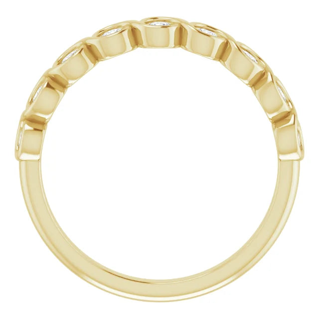 Round Brilliant Bezel Set Anniversary Band