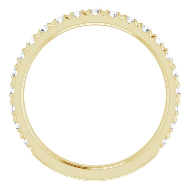 Round Brilliant French Set Wedding Band