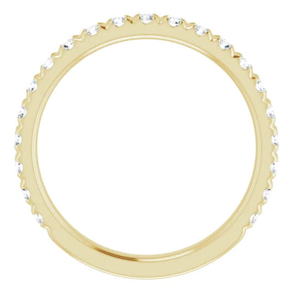 Round Brilliant French Set Wedding Band