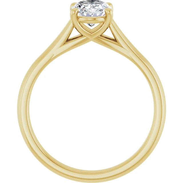 Four Claw Oval Solitaire Engagement Ring