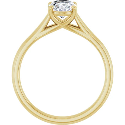 Four Claw Oval Solitaire Engagement Ring