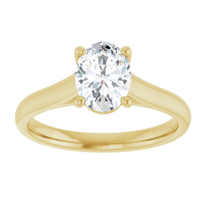 Four Claw Oval Solitaire Engagement Ring
