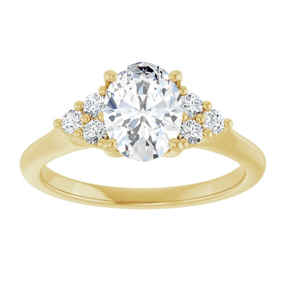 2.50ct Oval Moissanite Antique Accent Engagement Ring