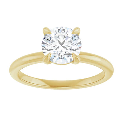 Round Brilliant Yellow Gold Solitaire Engagement Ring