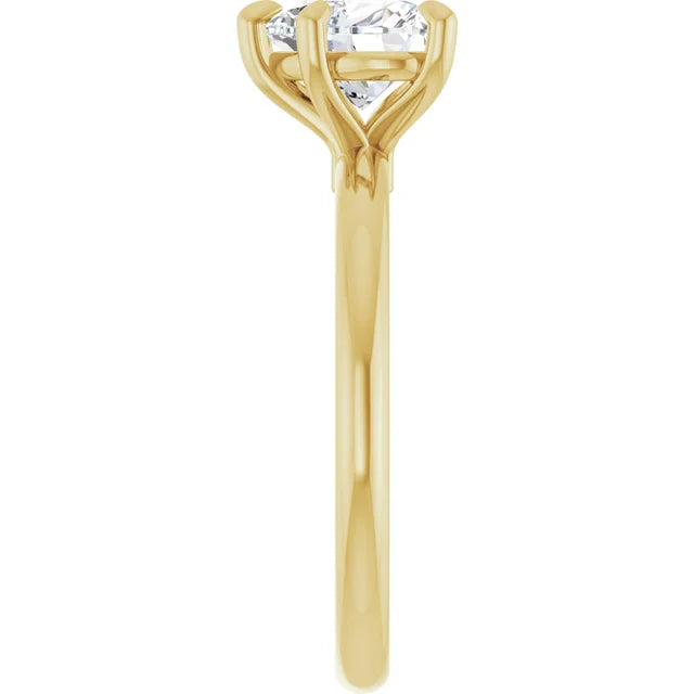 Heart Yellow Gold Solitaire Engagement Ring