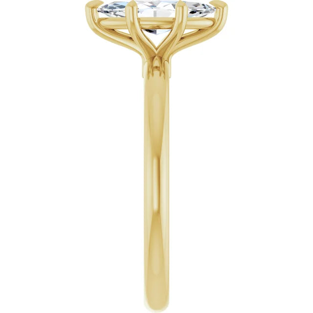 Marquise Yellow Gold Solitaire Engagement Ring