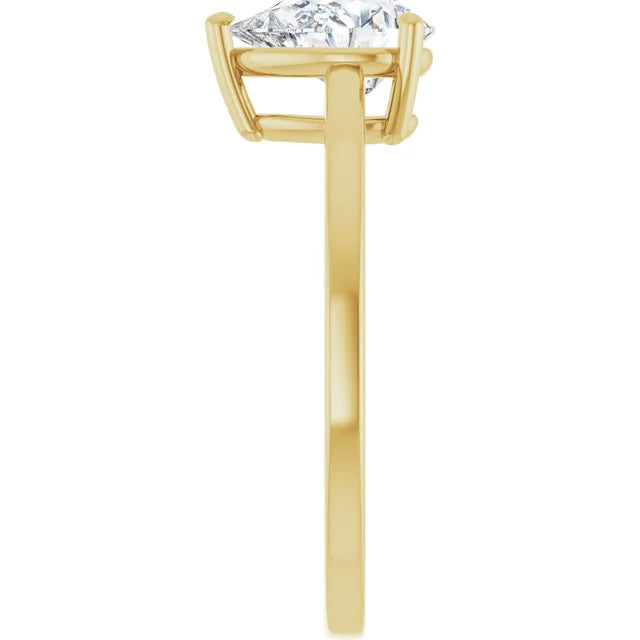 Pear Yellow Gold Solitaire Style Engagement Ring
