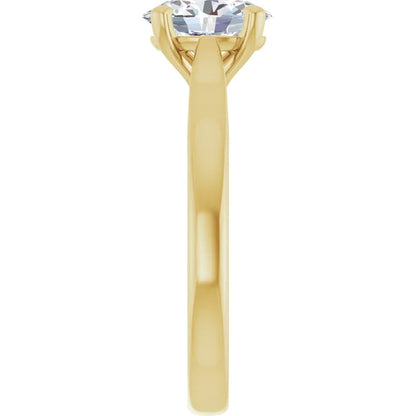 Four Claw Yellow Gold Oval Solitaire Engagement Ring