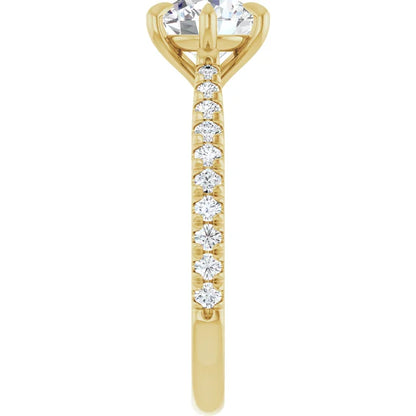 Round Brilliant Yellow Gold Claw Set Style Engagement Ring