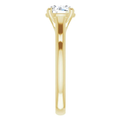 Four Claw Round Brilliant Yellow Gold Solitaire Lab Diamond Engagement Ring
