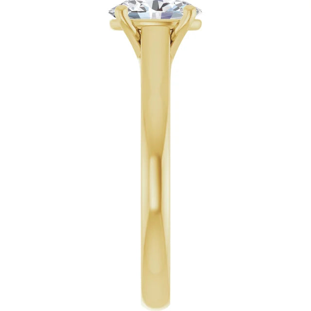 Four Claw Oval Solitaire Engagement Ring