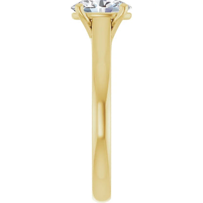 Four Claw Oval Solitaire Engagement Ring