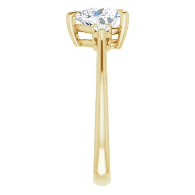 Heart Yellow Gold Accent Engagement Ring