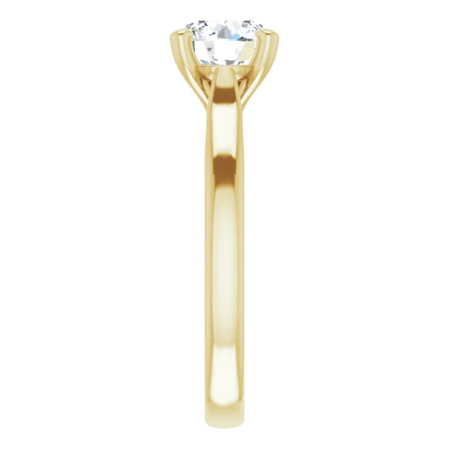Four Claw Yellow Gold Round Brilliant Solitaire Engagement Ring