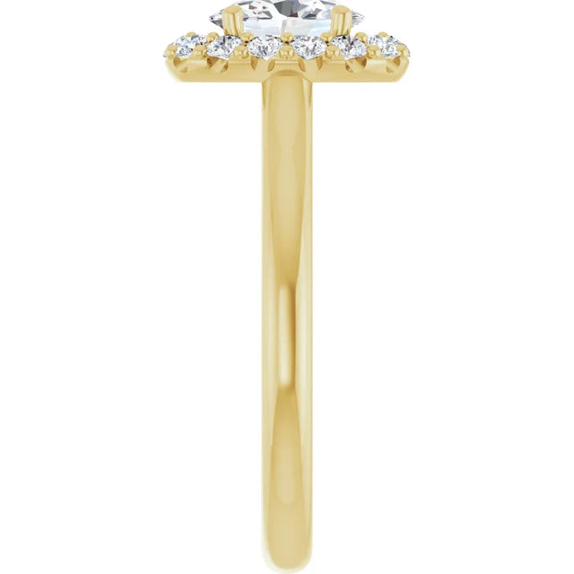 Oval Halo Solitaire Yellow Gold Lab Diamond Engagement Ring 