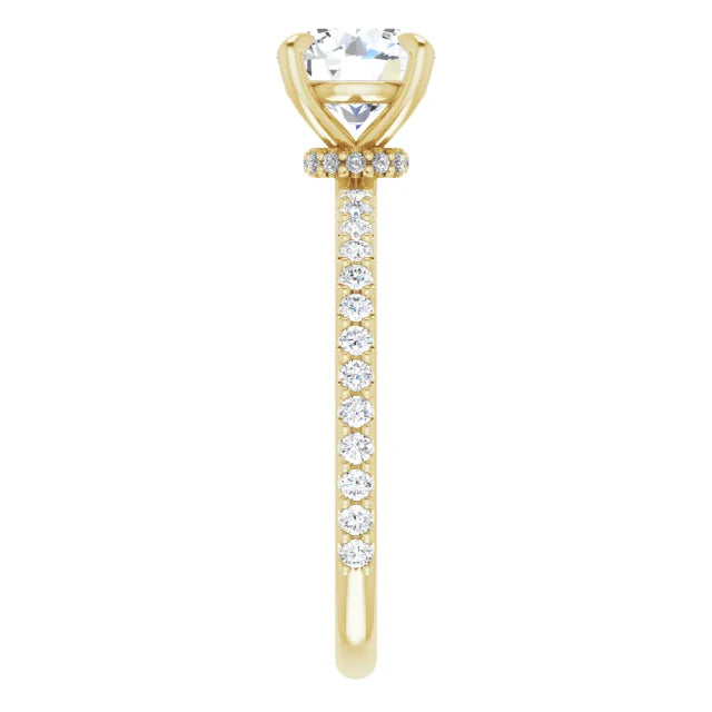 Round Brilliant Yellow Gold Claw Set Style Engagement Ring 