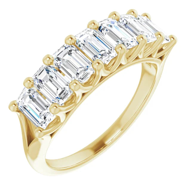 Seven Stone Emerald Cut Anniversary Band